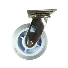 6" X  2" Stainless Steel  Non-Marking Rubber Wheel Caster - Swivel (Flat)