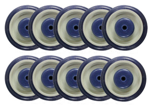 5" x 1-1/4" Polyurethane Shopping Cart Wheel with Axles and Nuts (5/16") - 10 EA