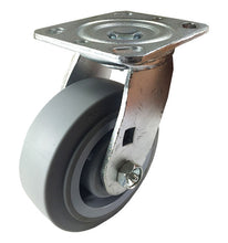 5" X  2"  Non-Marking Rubber Wheel Caster - Swivel (Flat)
