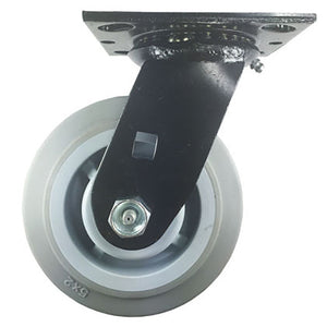 5" X  2"  Non-Marking Rubber Wheel Caster - Swivel (Black) (F)