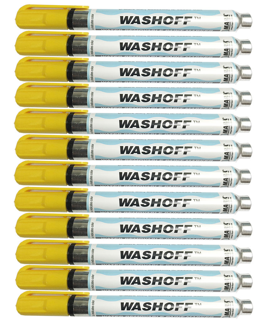 Washable Blue Industrial Paint Markers - 12 pcs