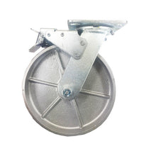 8" x 2" Steel Wheel Caster - 4 Swivels with Total Lock Brake