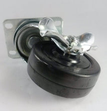 3-1/2" x 1-1/4" Hard Rubber Wheel Casters (A1) - Swivel with Brake