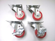 3" x 1-1/4" Polyurethane Wheel Casters (A2) - 2 Swivels & 2 Swivels with  Brake