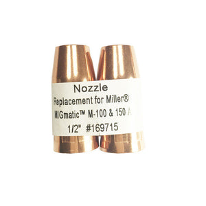 Nozzles 1/2" 169-715 169715 Flush-Tip Miller M10/M15 & Hobart Guns Replacement