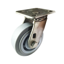 5" X  2" Stainless Steel  Non-Marking Rubber Wheel Caster - Swivel (Flat)