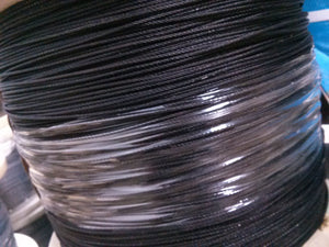 Black Powder Coated Galvanized Wire Rope 3/32" 7x7 - 100, 200, 250, 500, 1000 ft