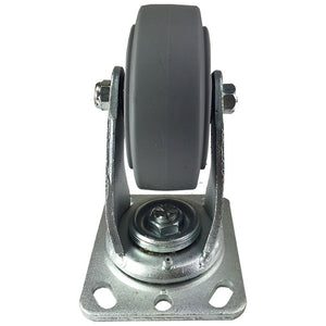 5" X  2"  Non-Marking Rubber Wheel Caster - Swivel (Flat)