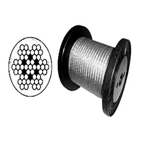 Clear Vinyl Coated Wire Rope Cable, 3/32 - 1/8, 7x7, 100 ft