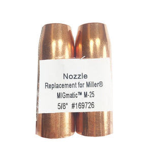 Nozzles 5/8" 169-726 169726 Flush-Tip Miller M25/M40 & Hobart Guns Replacement