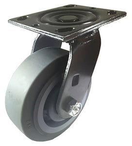 5" X  2"  Non-Marking Rubber Wheel Caster - Swivel (Black) (F)