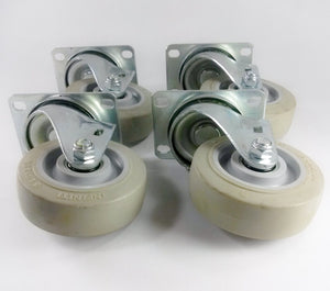 3-1/2" x 1-1/4" Non-Marking Rubber Wheel Caster (A1) - 4 Swivels