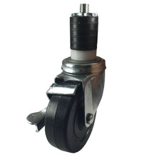 4" x 1-1/4" Hard Rubber on Expanded Applicator Caster - 4 Swivels with 2 Brake