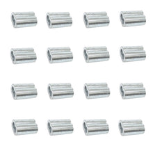 50ea Zinc Plated Copper Swage Sleeves for Wire Rope 1/16"