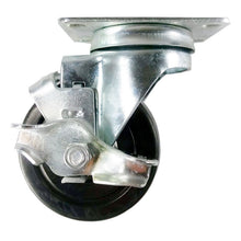 3-1/2" x 1-1/4" Hard Rubber Wheel Casters (A1) - Swivel with Brake