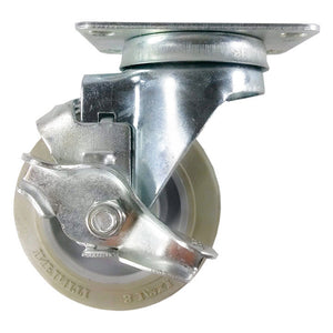3-1/2" x 1-1/4" Non-Marking Rubber Wheel Caster (A1) - Swivel with Brake