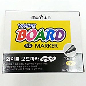 Dry Erase White Board Marker - Black 12 ea