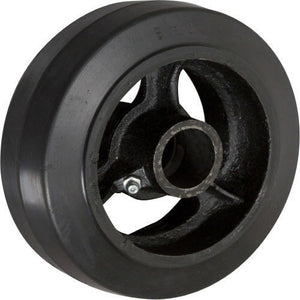 6" x 2" Rubber on Cast Iron Wheel with Bearing - 1 EA
