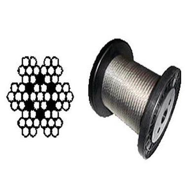 T-304 Grade 7 x 7 Stainless Steel Cable Wire Rope 1/8
