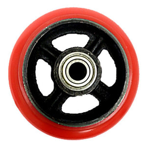 6" x 2" Polyurethane on Steel Core Wheel (RED) with Bearing - 1 EA